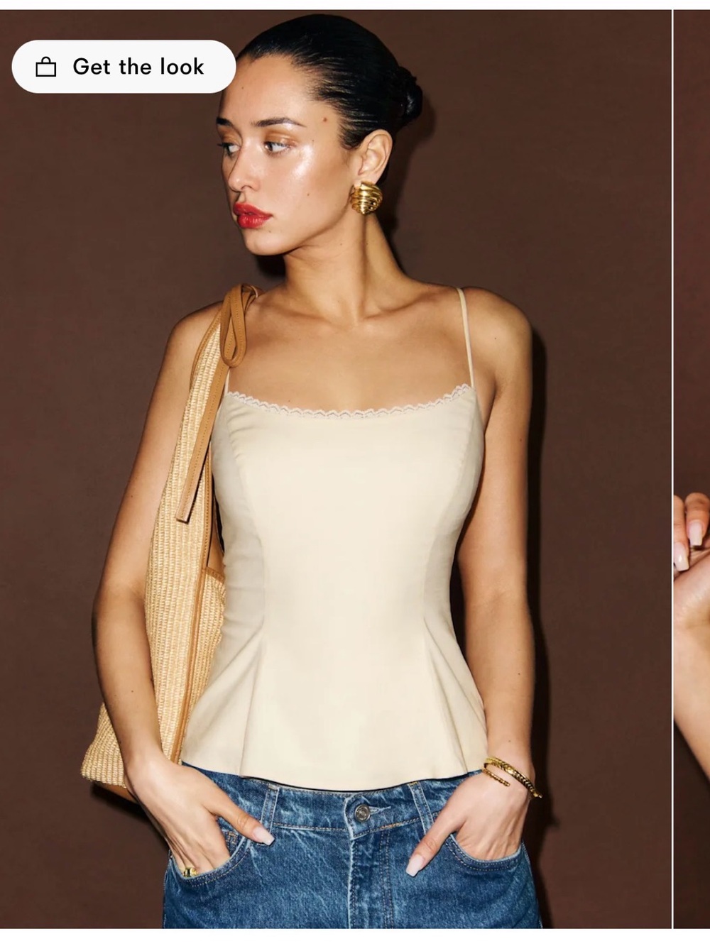 Reformation “Genevieve” top in sugar